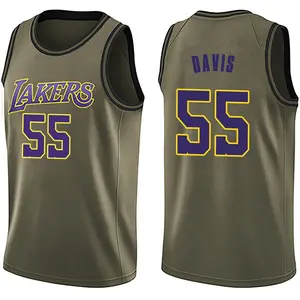Los Angeles Lakers Swingman Green RJ Davis Salute to Service Jersey - Men's