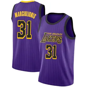 Los Angeles Lakers Swingman Purple Augustas Marciulionis 2018/19 Jersey - City Edition - Men's