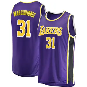 Los Angeles Lakers Swingman Purple Augustas Marciulionis 2018/19 Jersey - Statement Edition - Youth