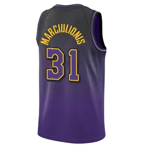 Los Angeles Lakers Swingman Purple Augustas Marciulionis 2024/25 City Edition Jersey - Youth