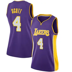 Los Angeles Lakers Swingman Purple Byron Scott Jersey - Statement Edition - Women's