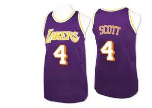 Los Angeles Lakers Swingman Purple Byron Scott Throwback Jersey - Men's