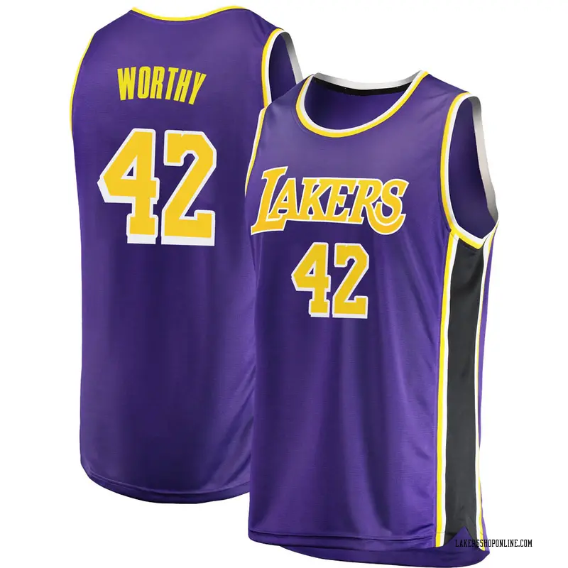 Los Angeles Lakers Swingman Purple James Worthy 2018/19 Jersey - Statement Edition - Men's