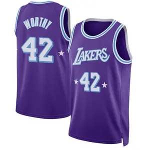 Los Angeles Lakers Swingman Purple James Worthy 2021/22 City Edition Jersey - Youth