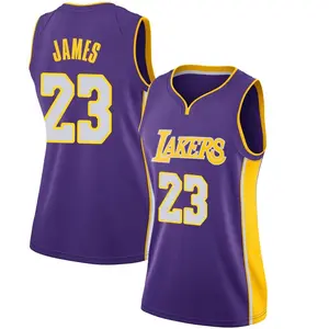Los Angeles Lakers Swingman Purple LeBron James Jersey - Statement Edition - Women's