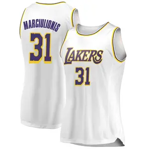 Los Angeles Lakers Swingman White Augustas Marciulionis 2018/19 Jersey - Association Edition - Women's