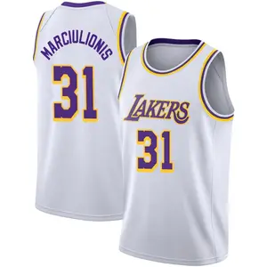 Los Angeles Lakers Swingman White Augustas Marciulionis 2020/21 Jersey - Association Edition - Men's