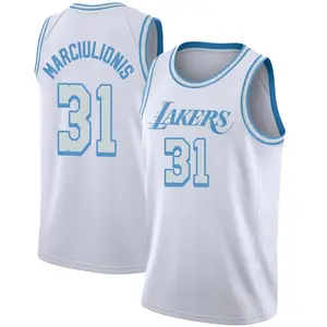 Los Angeles Lakers Swingman White Augustas Marciulionis 2020/21 Jersey - City Edition - Men's