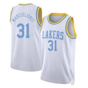 Los Angeles Lakers Swingman White Augustas Marciulionis Classic Edition 2022/23 Jersey - Youth