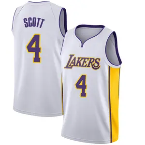 Los Angeles Lakers Swingman White Byron Scott Jersey - Association Edition - Youth