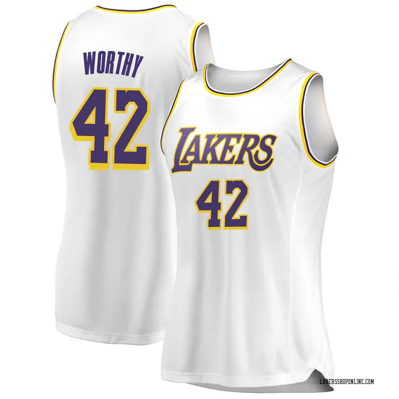 Los Angeles Lakers Swingman White James Worthy 2018/19 Jersey - Association Edition - Women's