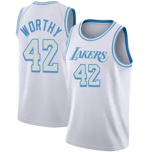 Los Angeles Lakers Swingman White James Worthy 2020/21 Jersey - City Edition - Youth