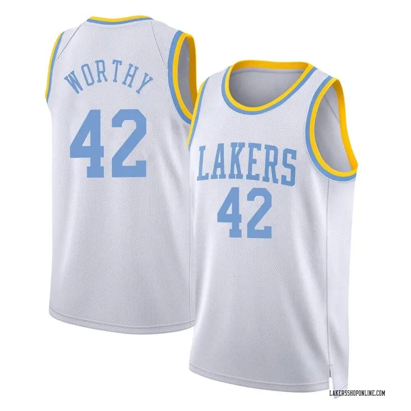 Los Angeles Lakers Swingman White James Worthy Classic Edition 2022/23 Jersey - Youth