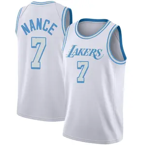 Los Angeles Lakers Swingman White Larry Nance 2020/21 Jersey - City Edition - Men's