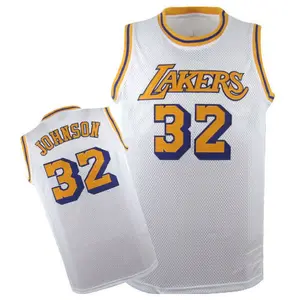 Los Angeles Lakers Swingman White Magic Johnson Throwback Jersey - Men's