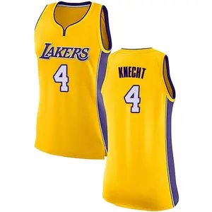 Los Angeles Lakers Swingman Yellow Dalton Knecht Jersey - Icon Edition - Women's