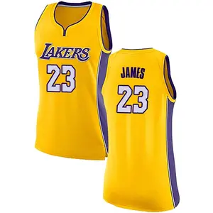 Los Angeles Lakers Swingman Yellow LeBron James Jersey - Icon Edition - Women's